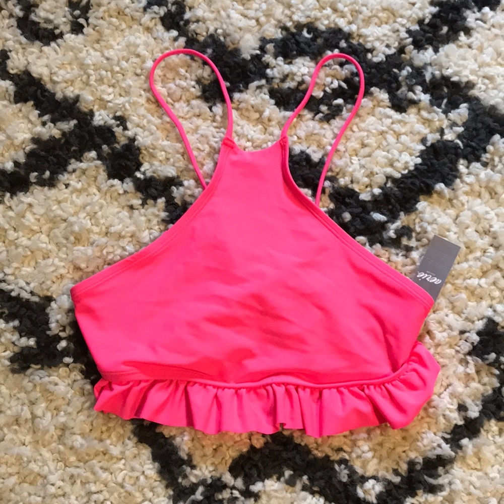 🆕NWT Aerie Hot Pink Halter Bikini Top